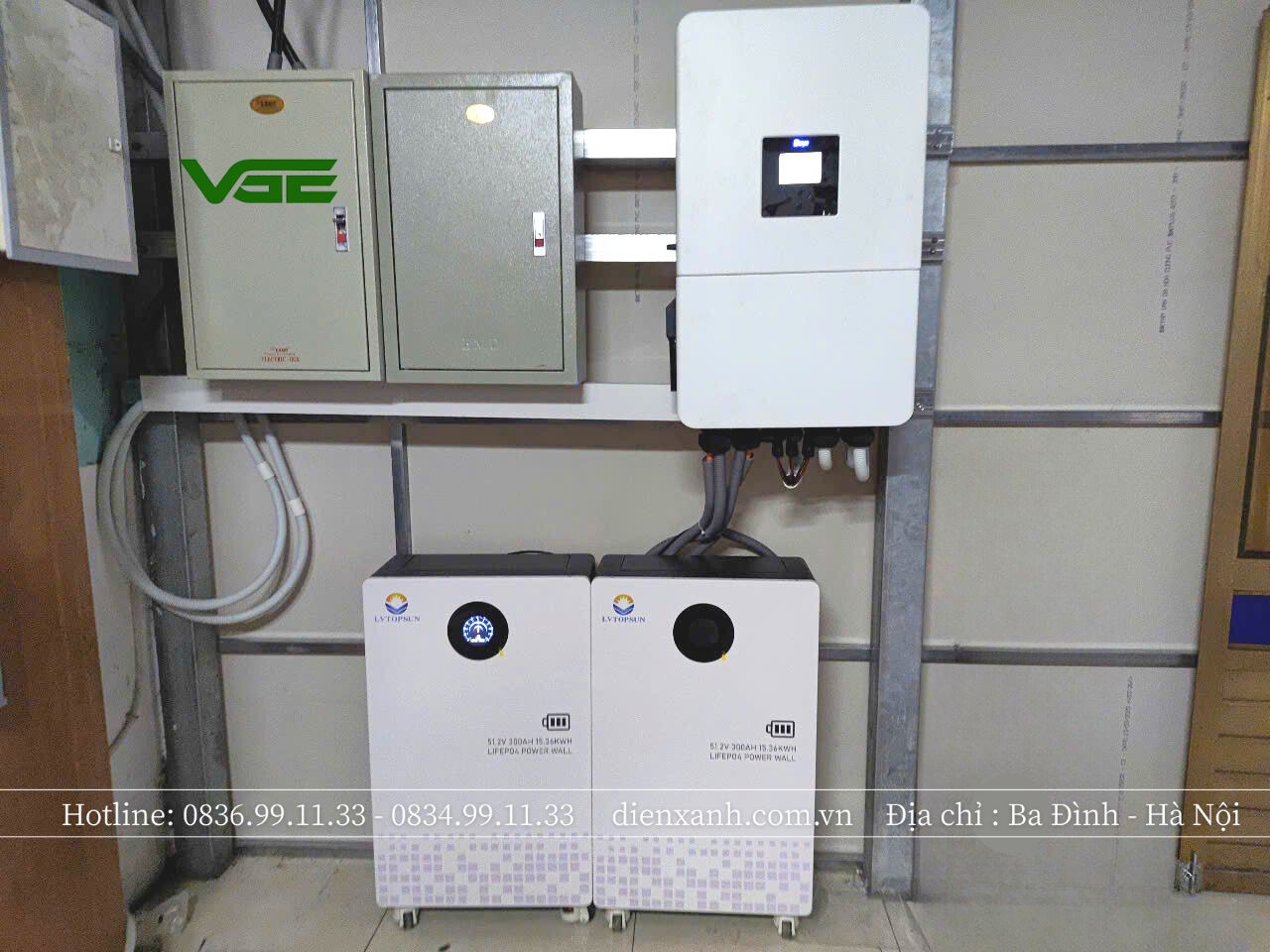 Hệ thống biến tần, pin lưu trữ và tủ điện 